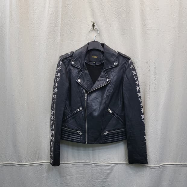 maje 별 라이더 가죽 자켓