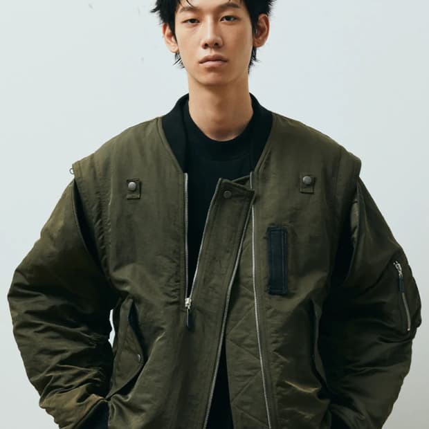 퍼블릭피겨 워시드 나일론 엠에이원 봄버자켓_카키