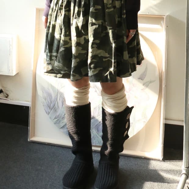 어그 카디 블랙 니트 부츠