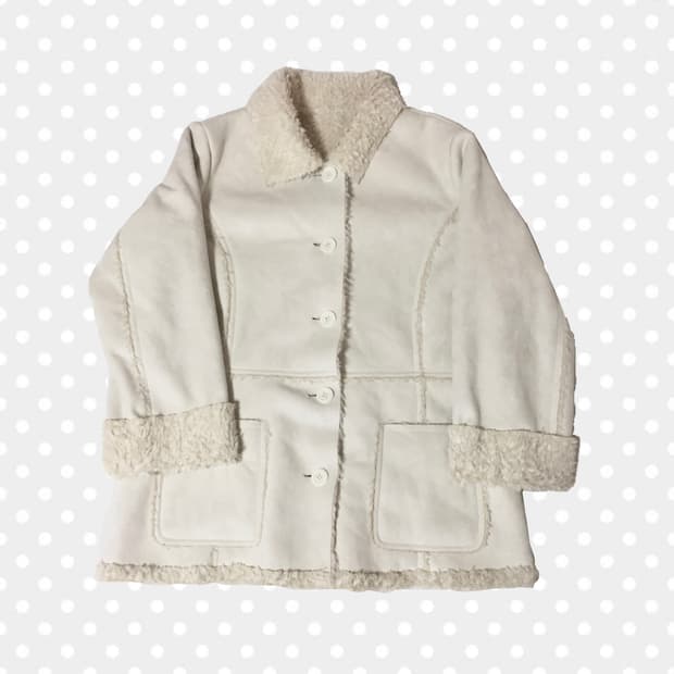 빈티지 아이보리 무스탕 자켓