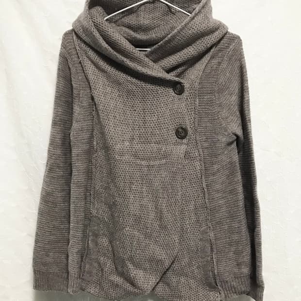 빈티지 니혼진 너드 버튼 후드 가디건