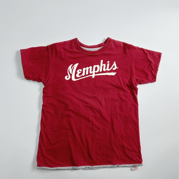 M) 리얼맥코이 Memphis 프린팅 리버시블 티셔츠