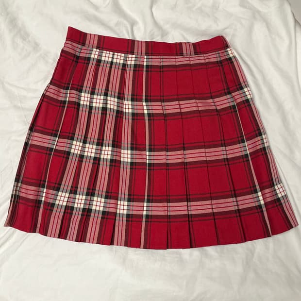 [나나펑크깔/스쿨룩] 레드체크 스커트