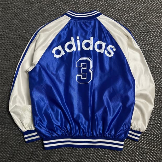 90s 아디다스 빅로고 바시티 트랙 블루종 자켓o 5337