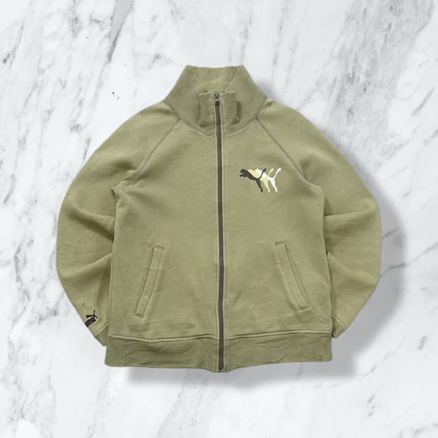 퓨마 빈티지 소매 로고 집업 