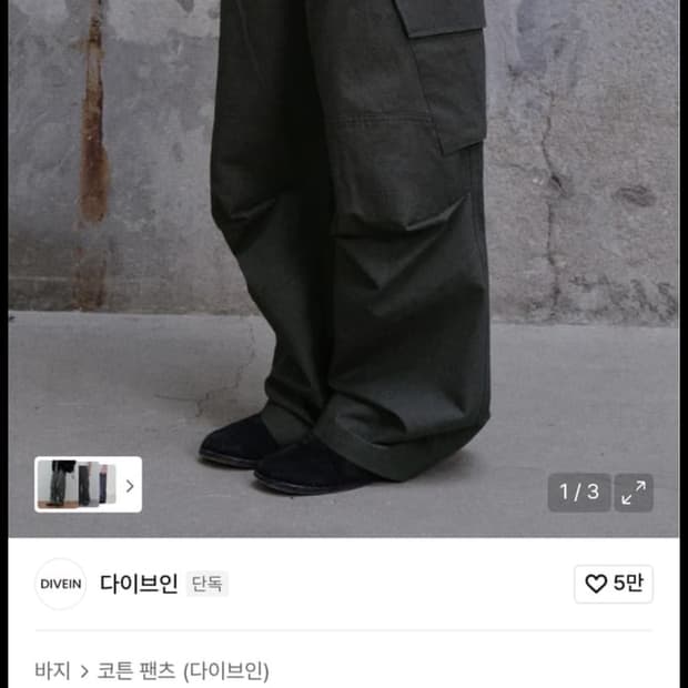 다이브인 v2 베른 카고 차콜 0