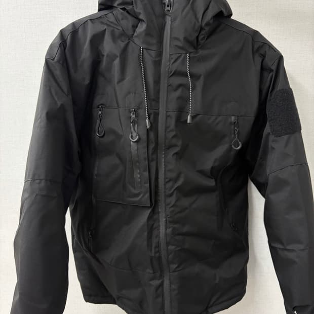 블랙 후드 패딩 바람막이