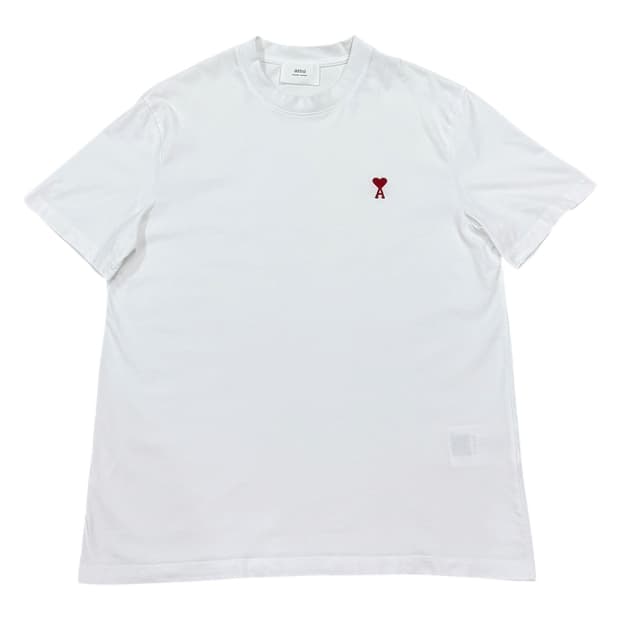AMI 아미 스몰 하트 로고 반팔티 화이트 L