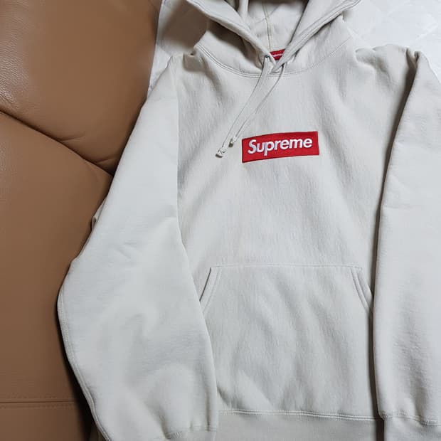 슈프림 박스로고 후드 티셔츠 스톤 24FW