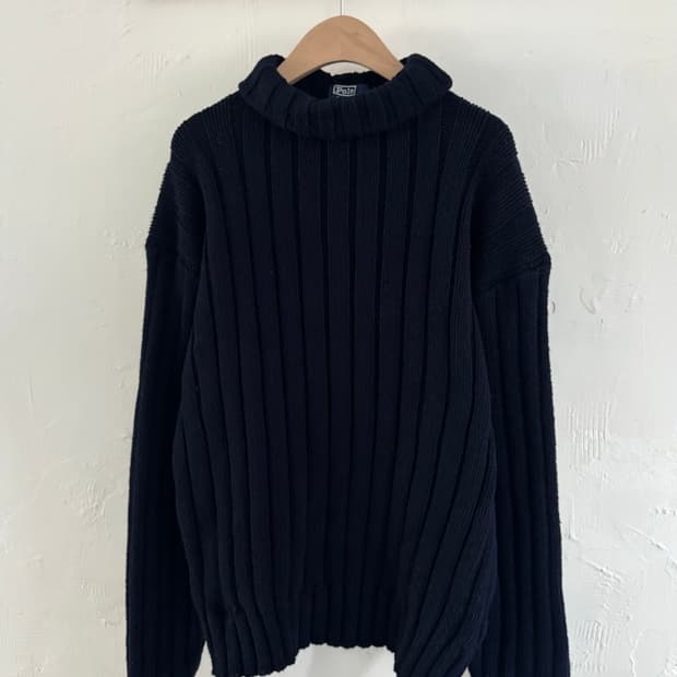 Polo 폴로 랄프로렌 90s 헤비 코튼 네이비 터틀넥 스웨터