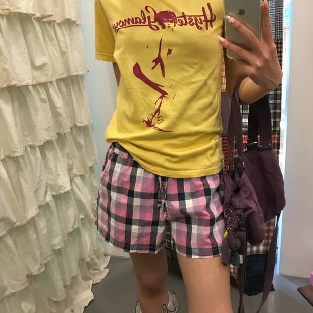 히스테릭글래머 노랑 반팔티