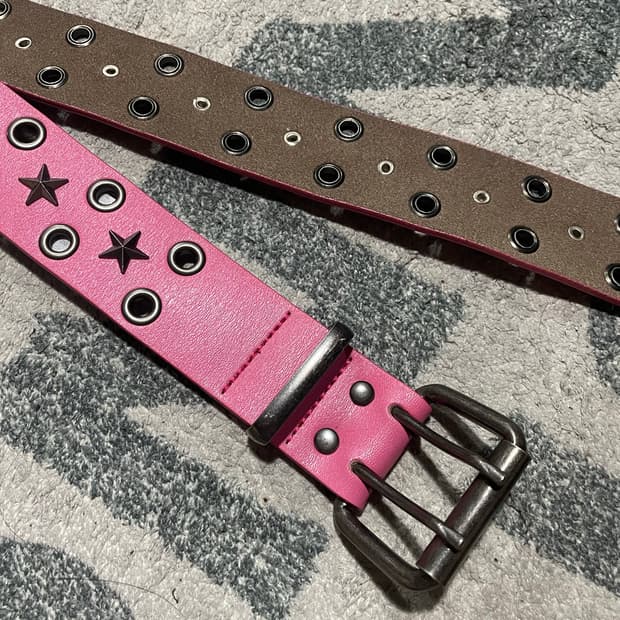 Jaded London 스타 스터드 더블링 벨트 핑크