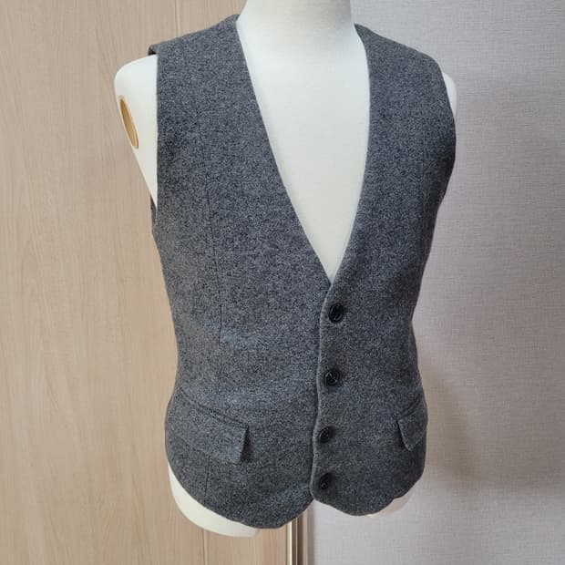 코데즈컴바인 남자 4버튼 모직 조끼 100 그레이