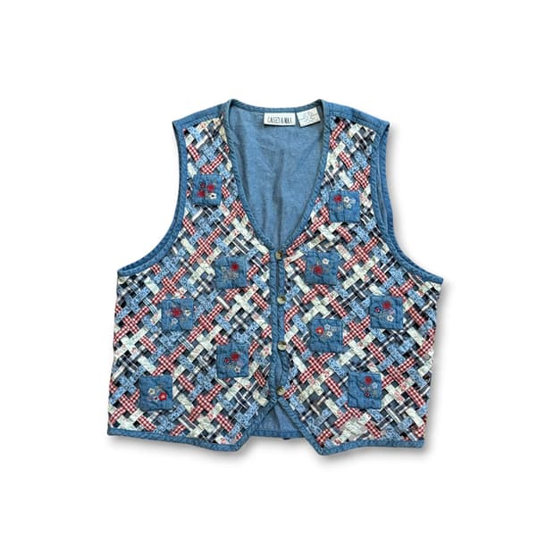 Casey & Max 빈티지 레이스 데님 베스트