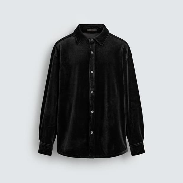 [XL]자라 릴렉스핏 벨벳 오버셔츠