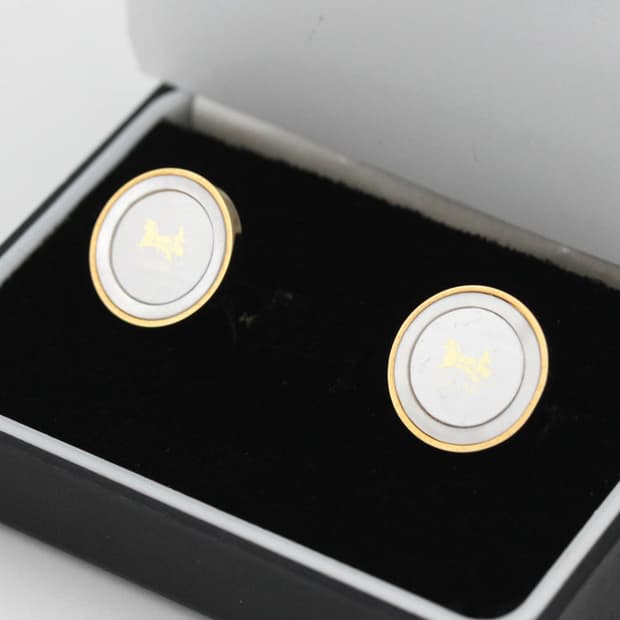 셀린느 A-등급 천연자개 한정판 남자 명품 커프스 빈티지