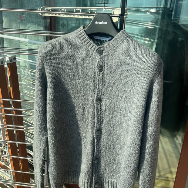 주앙옴므 모헤어 라운드넥 가디건 그레이 M