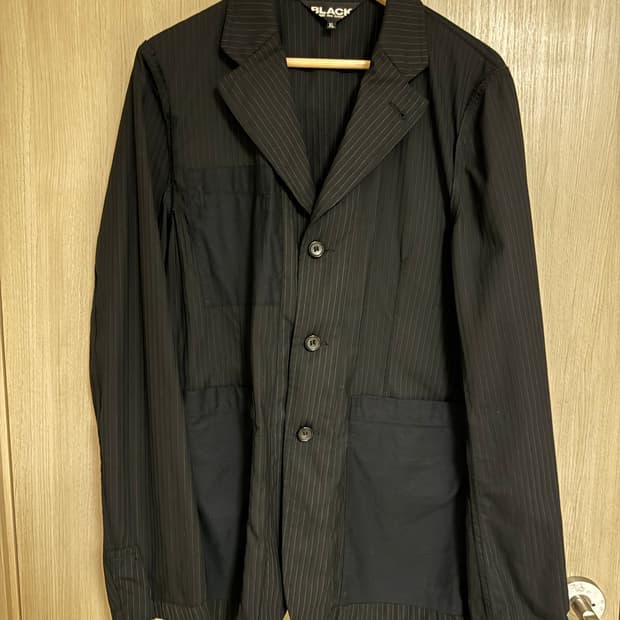 꼼데가르송 블랙 핀스트라이프 1 블레이저 자켓 XL