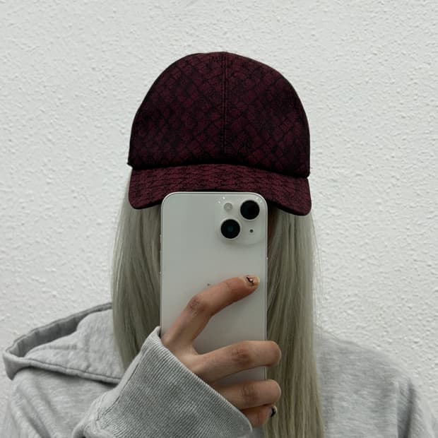 보테가베네타 코튼베이스 레드체크 볼캡