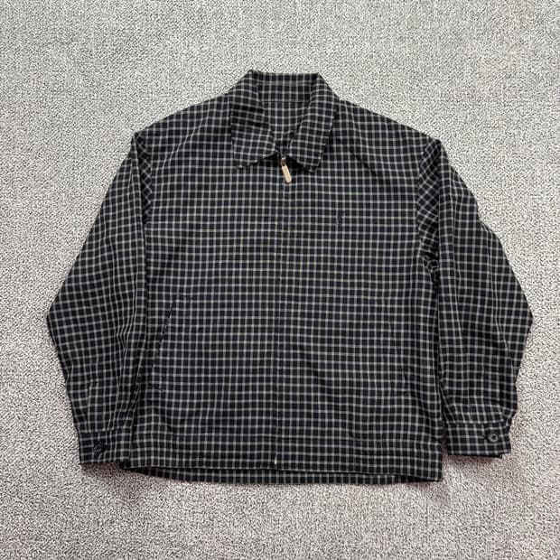 입생로랑 90s 블랙 체크 린넨 자켓