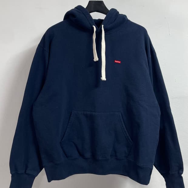  슈프림 스몰 박스 네이비 후드티 (on.324)  