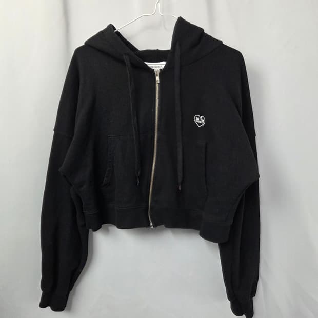 F(126) / 크롭 후드집업 블랙