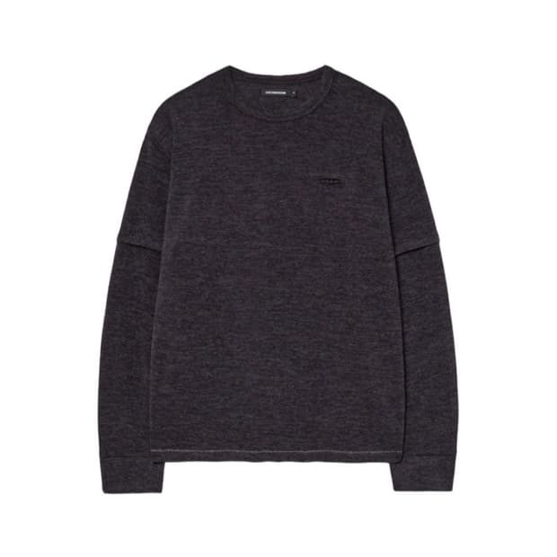 해칭룸 레이어 커프스 티 다크 퍼플