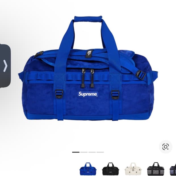 슈프림 노스페이스 스웨이드 블루 더플백