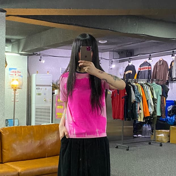앤더슨벨 핑크 브러시스트로크 반팔 B4847