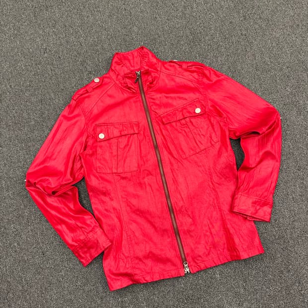 M)토네이도마트 빈티지 Y2K 레드 여성 집업자켓