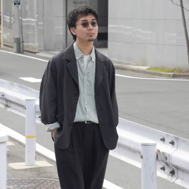 1LDK UNIVERSAL PRODUCTS 린넨 워크자켓 차콜