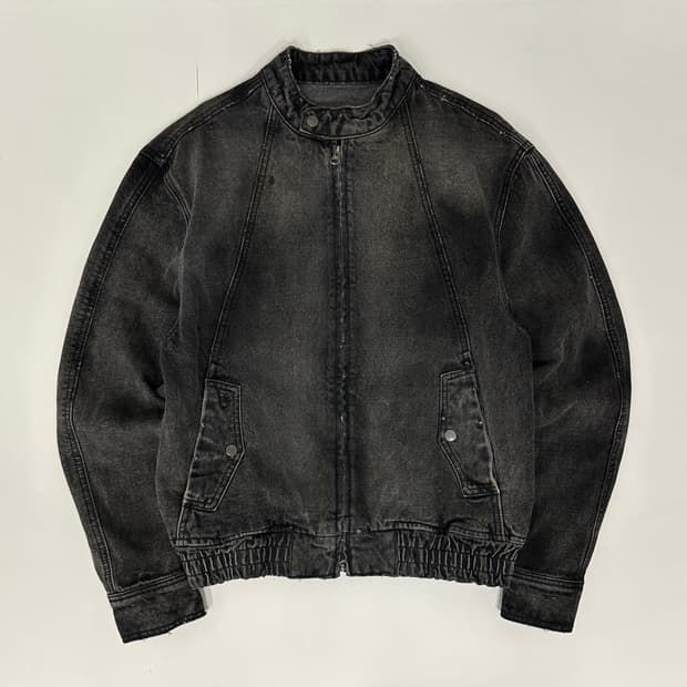 vintage 흑청데님 워시드 자켓 