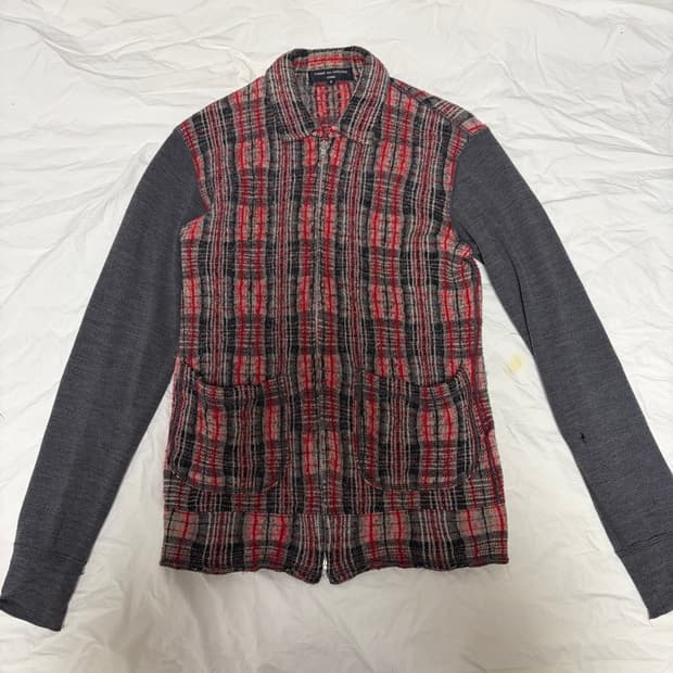 꼼데가르송 옴므 레드 체크 집업