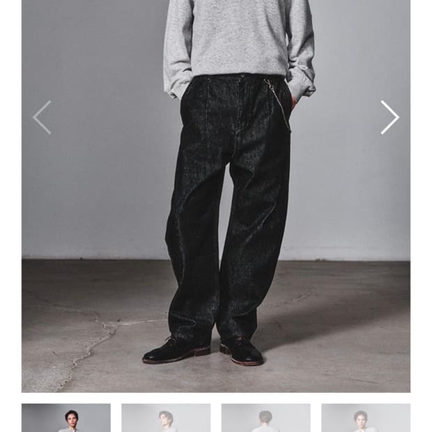 아트이프액츠 원턱 커브 데님 팬츠