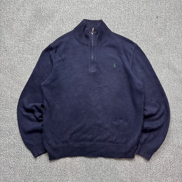 폴로 랄프로렌 네이비 포니 쿼터 집업 니트