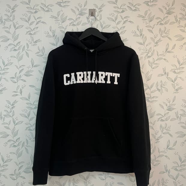 칼하트 블랙 로고 후드티 M