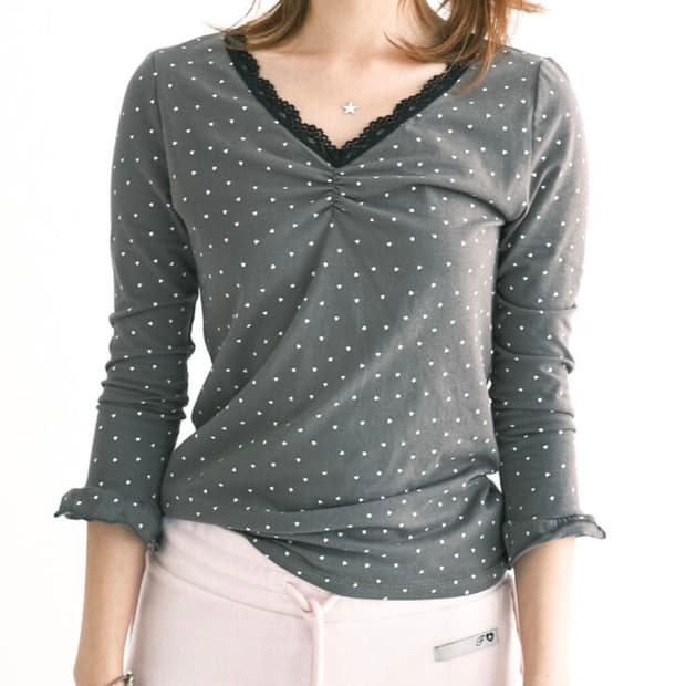 샵페어리 하트 도트 티