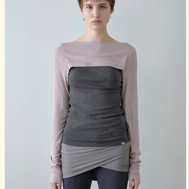 시메트릭 퍼센트 투웨이 볼레로 탑(차콜)