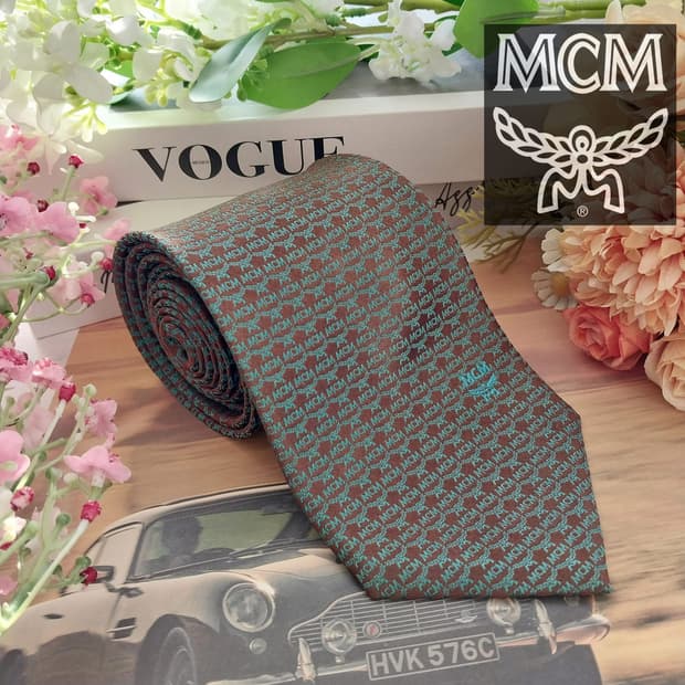 MCM 실크 올오버 로고 패턴 넥타이 9.3cm A+등급 K1526
