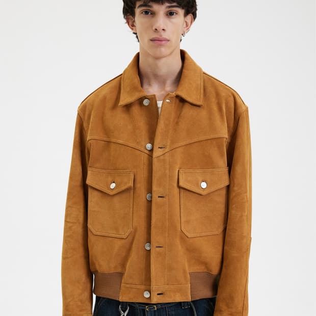 [할인] 애프터프레이 스웨이드 트러커 블루종 모카 (24FW)