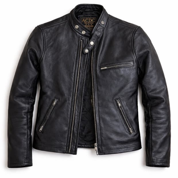 AC/DC 블랙 레더 라이더 자켓 / 빈티지 무드