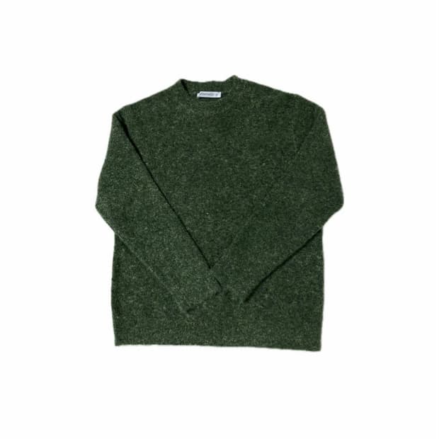 인템포무드 니트 미니멀 위트 부클레 풀오버 포레스트