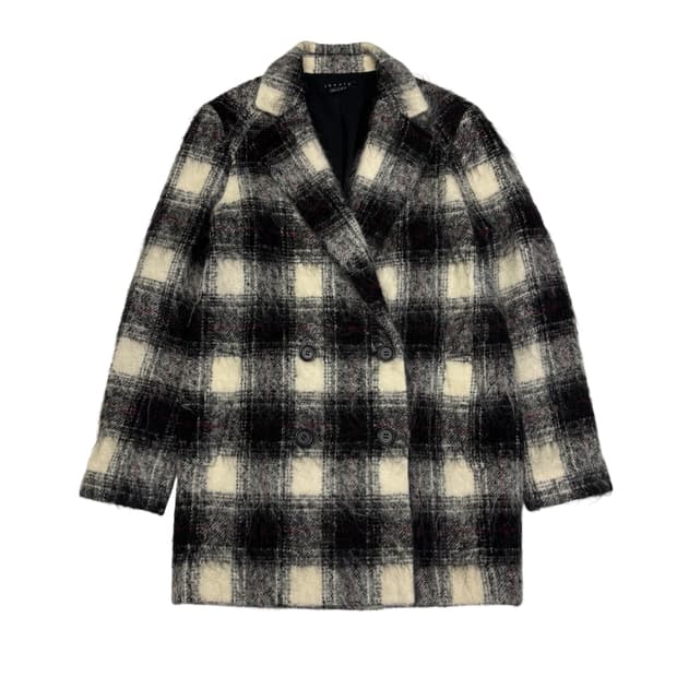 띠어리 Shaggy Plaid Coat