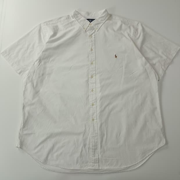 CA342 3XLT 폴로 빅사이즈 00s 화이트 반팔 셔츠 남방