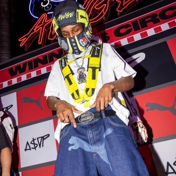 퓨마 Asap Rocky 데님하프팬츠 청반바지