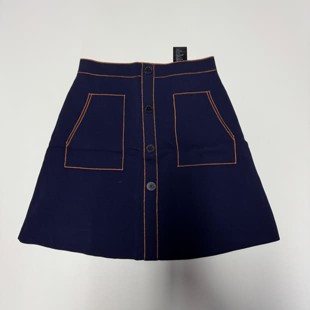 정품!! 여성 산드로 Sandro 오렌지 귀여운 스티치 스커트