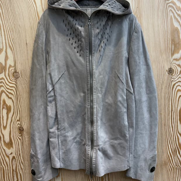 ISACC SELLAM 아이작 세럼 레더 후드 자켓