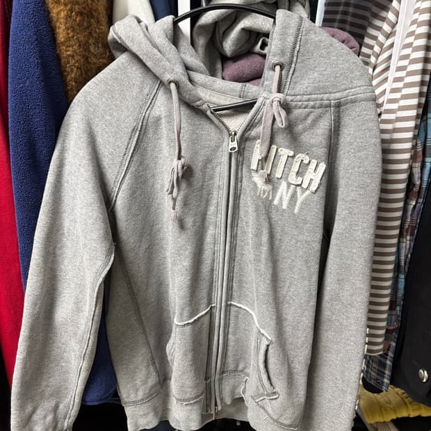Abercrombie & Fitch 그레이 후드집업