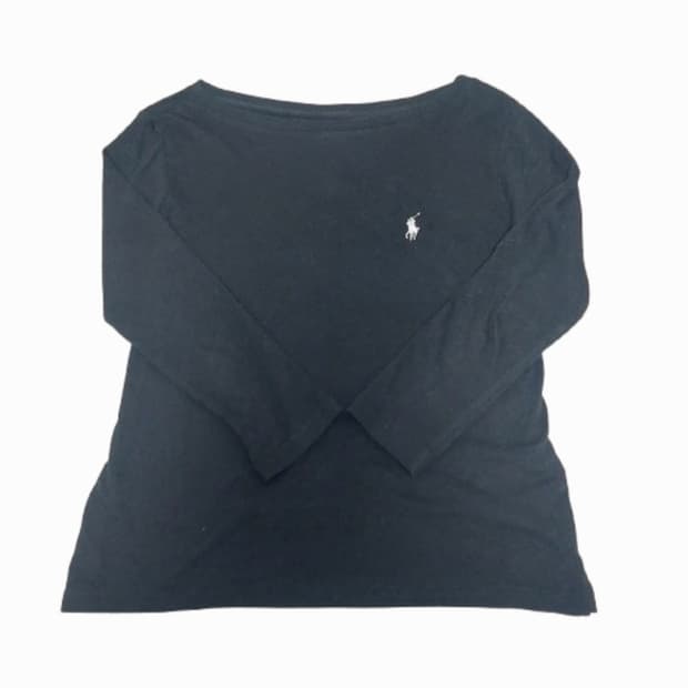 폴로 랄프로렌 7부 보트넥 롱슬리브 블랙