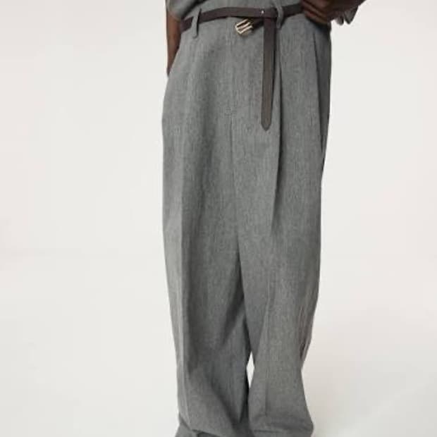 렉토 퀸시 팬츠 멜란지그레이 L삽니다